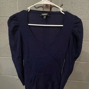 Express Deep Blue Knit Top